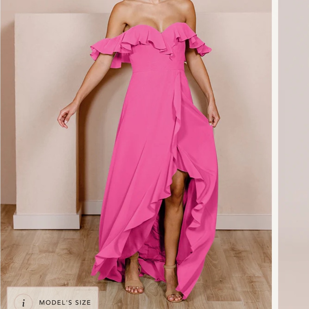 Revelry Malibu Pink Scarlet Chiffon Dress Size 10